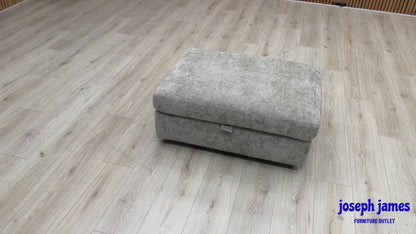 'Pandora' Denby Silver Fabric Large Storage Footstool