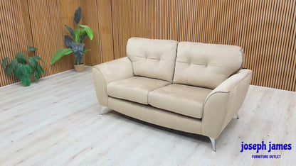 'Dawson' Mink Dawson Velvet 2 + 2 Seater Sofa with Storage Footstool