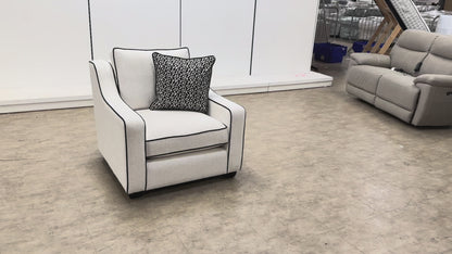 'Celine' Tuzzi Ivory Mchrome Armchair