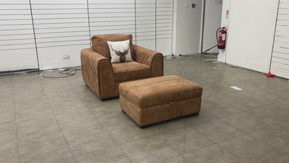 'Host' Grand Outback Ranch 342000 Quilted Arm Cuddler Chair with Large Storage Footstool