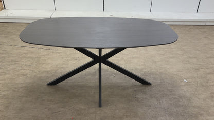 'Sadia' Smoked Oak Oval Dining Table