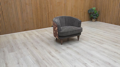 Video tour of the Talon accent chair, demonstrating its medium-firm comfort, high-quality foam filling, and classic round arm style.
