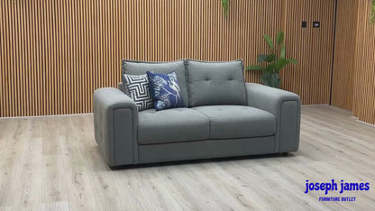'Goliath' Oxford 94029 Storm Fabric 2 Seater Fabric Sofa
