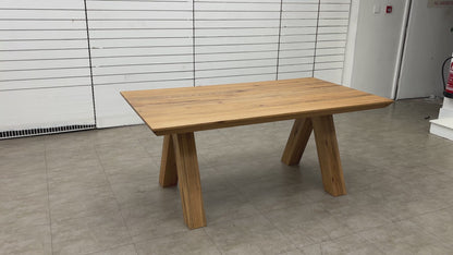 Bodahl 'Loki' 01 Oiled Solid Oak Swiss Top 180cm Table with V-Shaped Legs