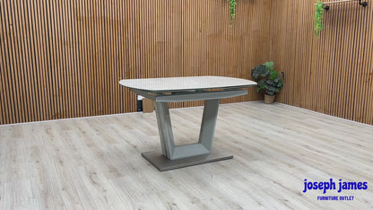 ‘Grigio’ Ceramic Top Swivel Extending Dining Table