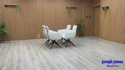 'Jason’ White Corduroy Fabric Swivel Dining Chair - Set Of 4