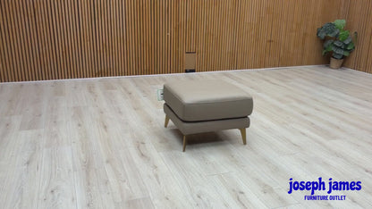 World of Leather 'Eclipse' Nw-513e Pine Bark Taupe Br Leather Footstool