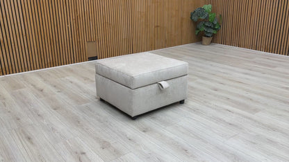 ‘Harvey’ Truffle Derwent Soft Weave Fabric Storage Footstool