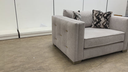 ‘Titan’ Velvet Marina Stone/Stone Mix Loveseat