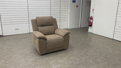 ‘Utah’ Cocoa We-0103 Tight Weave Fabric Power Recliner Armchair