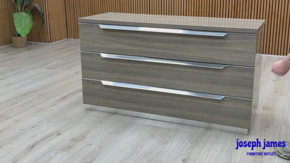 ‘Venezia’ Vg Grey High Gloss 3 Drawer Dresser