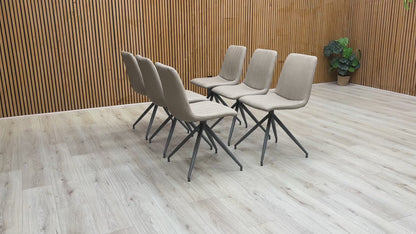 Video for a product video demonstrating the quality and features of the 'Isaac' Taupe Faux Leather Dining Chair (Set of 6).