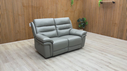 ‘Berlin' Natural Ash La-4825 Leather 2 Seater Power Recliner Sofa with Power Headrest