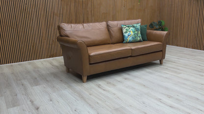 ‘Charlotte’ Matt Tan Leather Grande 4 seater Sofa