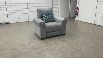 ‘Nixon’ Fab-Mil-R451 Pewter Fabric Power Recliner Chair
