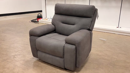 ‘Cinemax' Nappa Grey Media Fabric Power Recliner Chair with Power Headrest