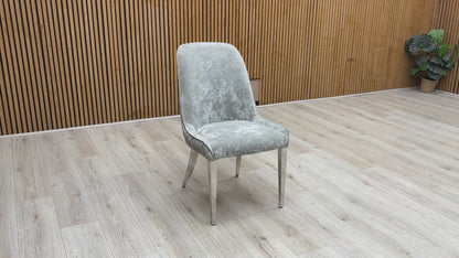 'Dolce' Silver Velvet Dining Chair