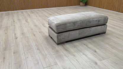 'Jackson' Sand Velvet Large Bench Footstool