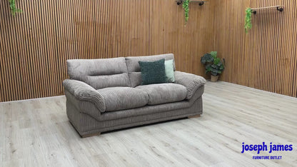 ‘Claude’ Steel Grey Jumbo Cord Fabric 2 Seater Sofa