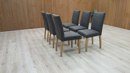 Furnitureland 'Augusta' Grey Cowboy Upholstered Set of 6 Dining Chairs