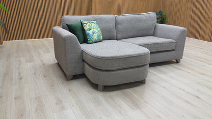 'Lorella' Grey Selway Formal Back 4 Seater Lounger Sofa
