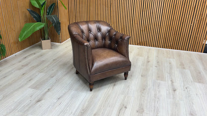 At The Helm 'Henson' X3y1-1981ls Saddle Leather Tub Chair