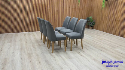 ‘Hamilton’ Charcoal Grey Fabric Set of 6 Dining Chairs