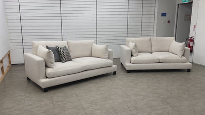 Dwell ‘Lugano’ Ivory Jagger Fabric 3 + 2 Seater Sofa Set