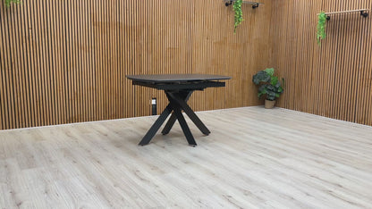 Video demonstrating the innovative smooth swivel mechanism to extend the table from 120cm to 190cm.