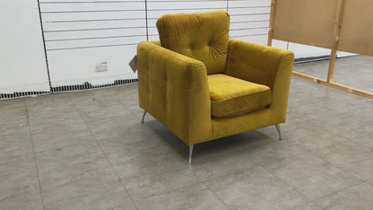 'Frankie' Mustard Velvet Armchair