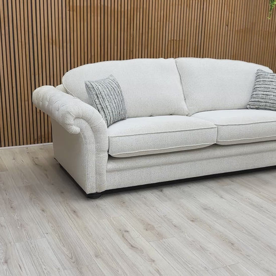 Product video tour showcasing the textured woven fabric and deep cushioning of the ‘Vincent’ 4-seater.