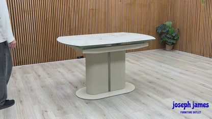 ‘Avorio’ Ceramic Top Swivel Extending Dining Table