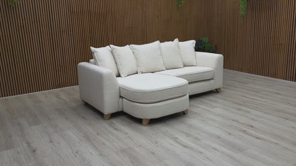 'Lorella' Cream Selway Pillow Back 4 Seater Lounger