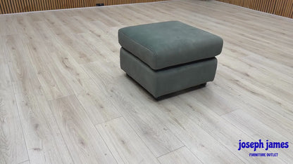 'Raven' Dexter Fern Green Velvet Fabric Footstool
