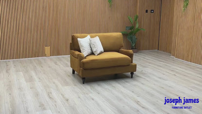 ‘Hampshire’ Muted Gold Fabric Loveseat