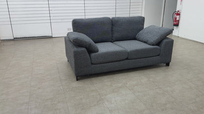 'Euphoria' Black Breeze Plain Woven Fabric 2 Seater Sofa
