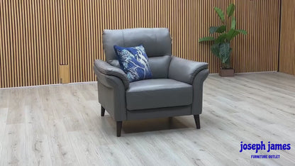 ‘Winner' Oslo Cat-40_15 Elephant Grey Leather Armchair