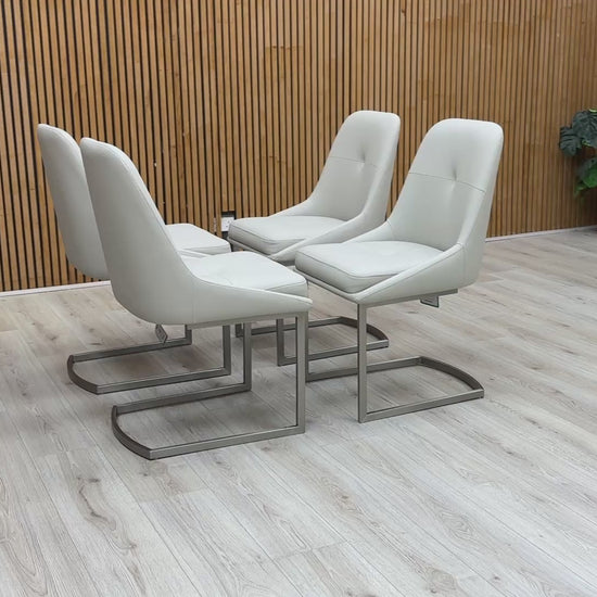 Video preview demonstrating the style and features of the 'Avorio' Faux Leather Dining Chairs.