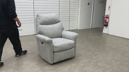 Compact Collection ‘Lille’ Bluish Grey Suede Rocker Swivel Chair with Power Recliner