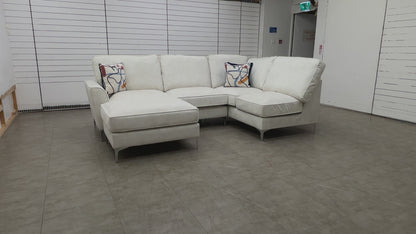 ‘Legend’ Sublime Pearl Velvet Right Hand Facing Classic Back Corner Sofa