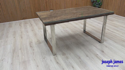 'Chennai' Reclaimed Wood Small 150cm Dining Table with U-shaped Legs