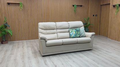 G Plan ‘Malvern’ L840 Cambridge Chalk Leather 3 Cushion 3 Seater Sofa