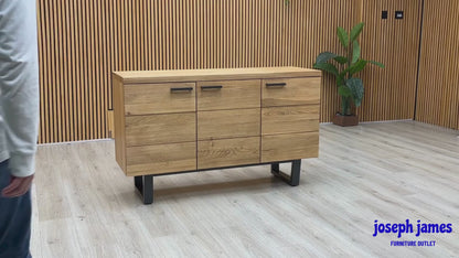‘Earth’ Light Oak Solid Oak Large 3 Door Sideboard