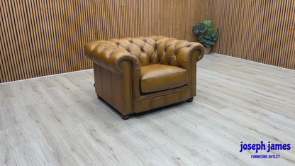 At The Helm ‘Shackleton’ X3y1-1957ls Inca Brown Leather Chesterfield Chair