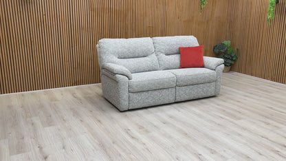 Video walkthrough of the sofa set, showing the fabric's tactile quality and the sturdy build of both the 3-seater and 2-seater.
