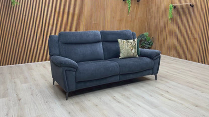 ‘Panache’ Manhattan Indigo Fabric 3 Seater Sofa