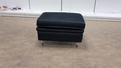Duresta ‘McMann’ Navy Fabric Footstool on Caster Legs