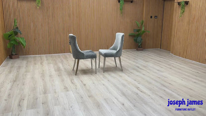 ‘Dolce’ Silver Fabric Set of 2 Dining Chairs