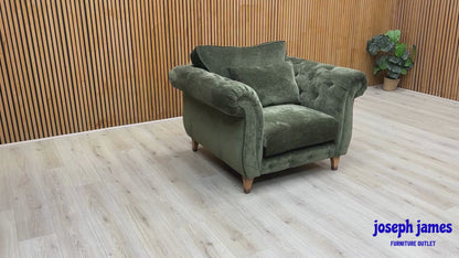 ‘Palace' Derwent Moss All Over Fabric Classic Back Chairs - Set of 2