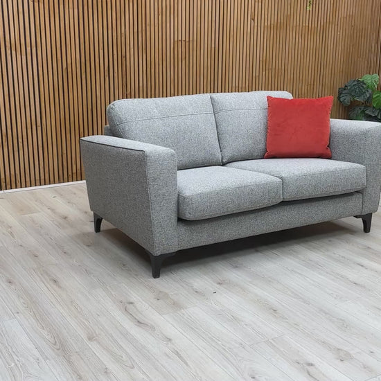 Product video showing a 360-degree tour and close-up details of the ‘Lille’ Ashley sofa’s upholstery.